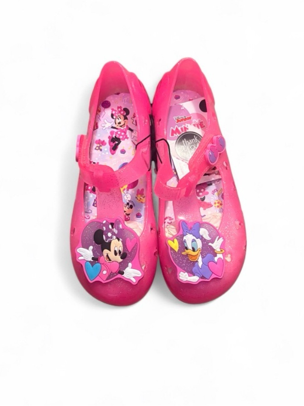 Disney Pink Minnie & Daisy Girls Jelly Mary Jane Sandals